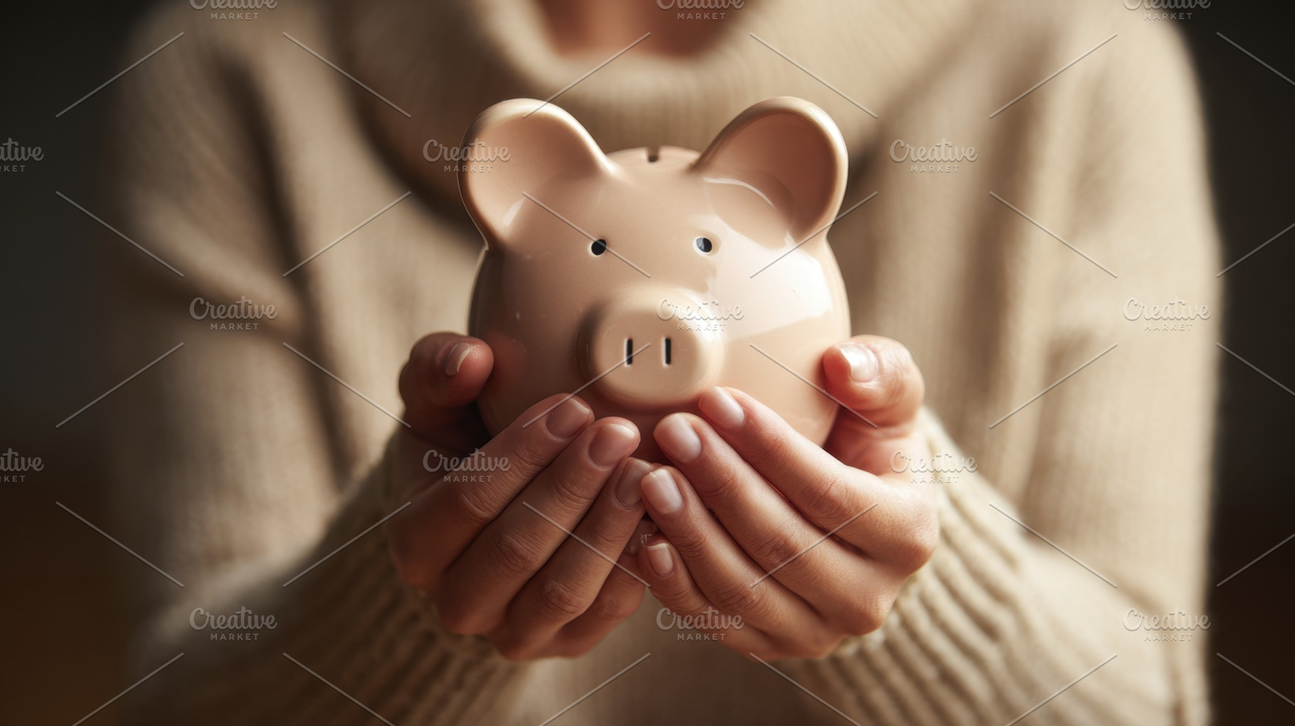 Holding a piggy bank in hands, a Photo by Beautiful things