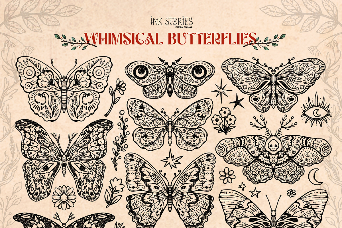 Whimsical Butterflies Boho Aesthetic, an Animal Illustration by Ink Stories (Photo 3 of 15)