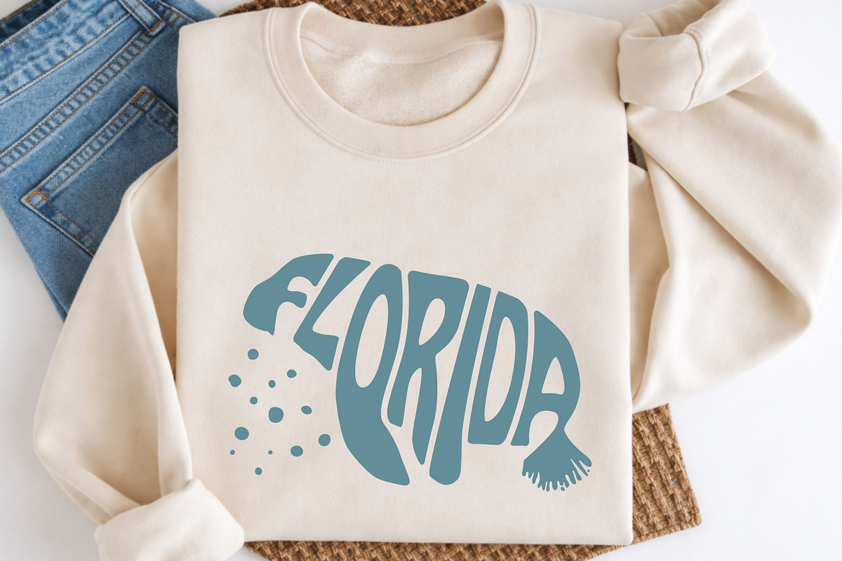 Florida SVG | Manatee Shape Word Art, an Object Graphic by DigitalDesignsLaura (Photo 2 of 4)