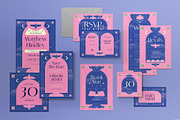 Pink Art Deco Wedding Invitation Set, an Invitation Template by graphicook (Thumbnail 1 of 3)