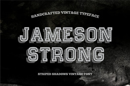 Striped Shadow Vintage Typeface, a Serif Font by Vintage Font Lab