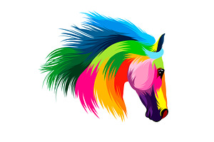 Abstract horse head portrait