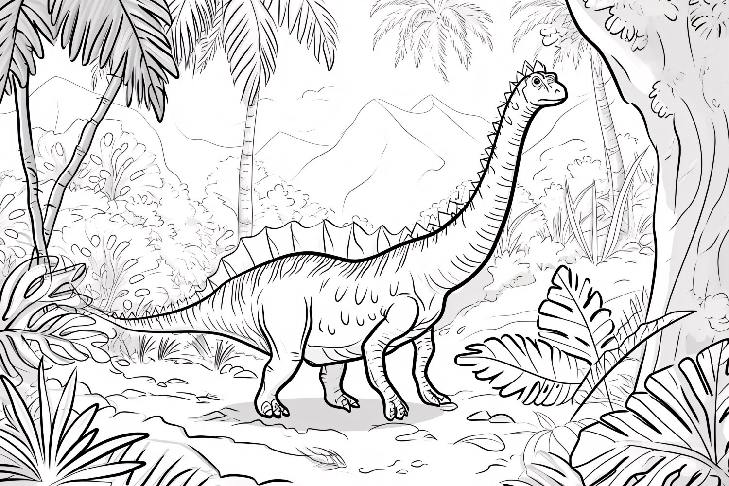 Ouranosaurus Dinosaur Colouring Page, an Animal Illustration by shahsoft