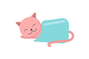 Cat sleeping rest under warm blanket, an Animal Illustration by SiberianArt
