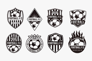 Set of badge emblem Football soccer, a Branding & Logo Template by DOMHOUZE