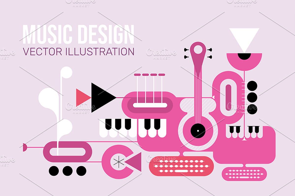 Music Design Vector Illustration, a Decorative Illustration by danjazzia (Photo 2 of 3)