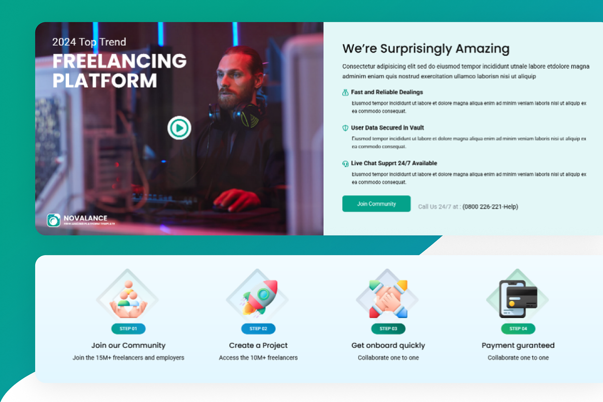 Novalance - Freelancer Marketplace, a HTML Template by Phenix Themes (Photo 6 of 13)