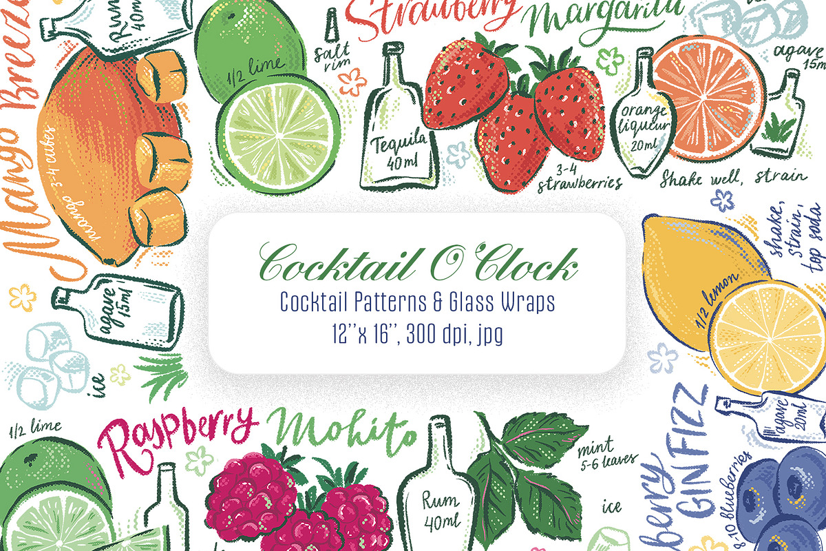 Cocktail O’Clock, a Pattern Graphic by HannaSymo (Photo 1 of 13)