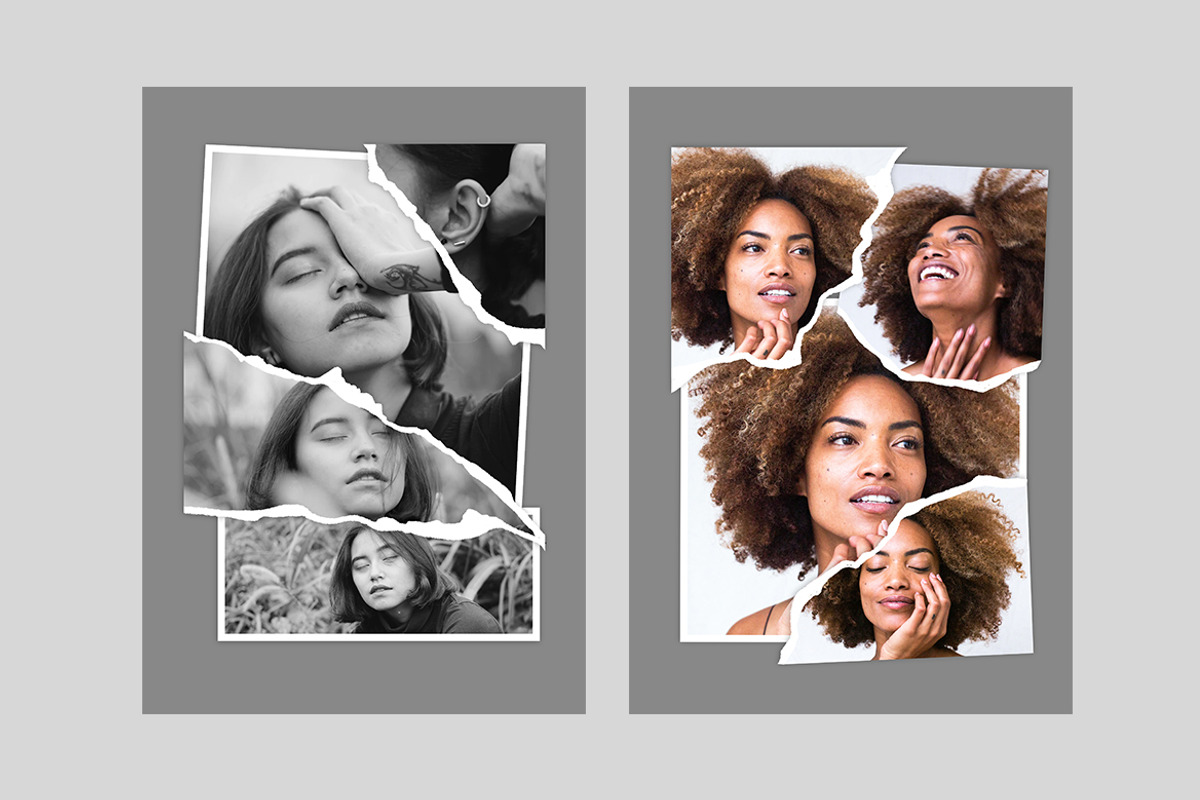Photo Collage with Torn Effect, a Books & Magazine Mockup by Weape Studio (Photo 3 of 5)