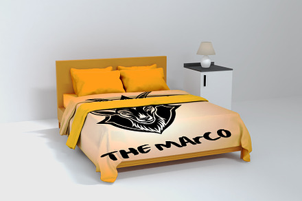 3D Bed Mockup PSD"