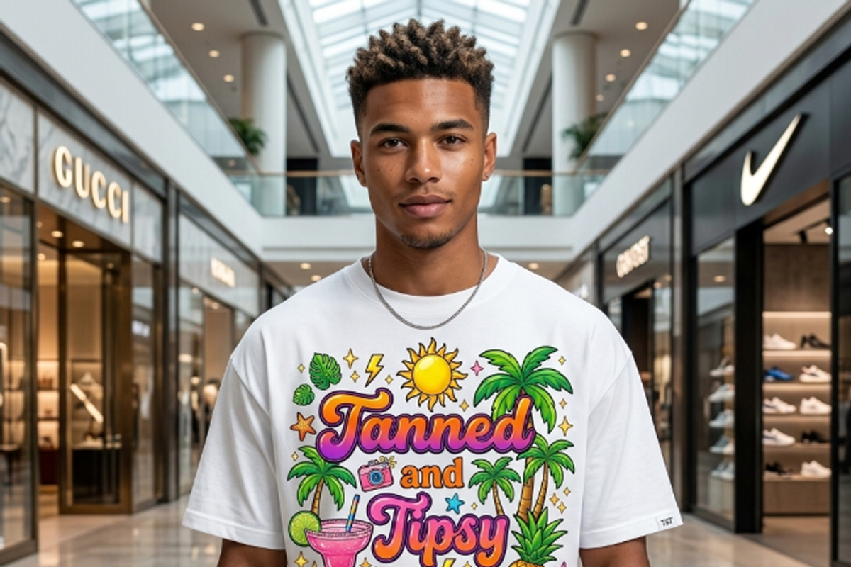 Tanned and Tipsy T-Shirt Design, a Shirt Mockup by Vector Stall (Photo 3 of 9)