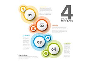 Four circle step process infographic