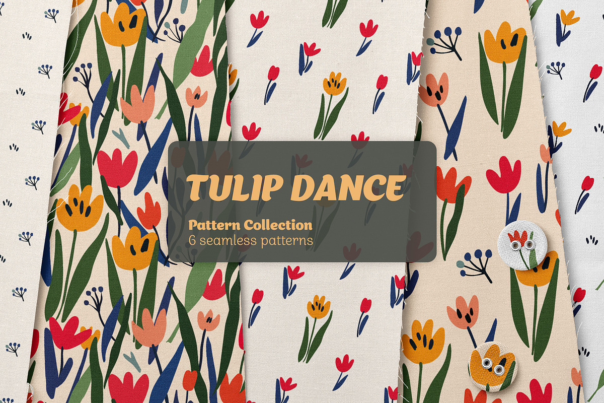 Bold Tulip Meadow Pattern Collection, a Pattern Graphic by Asya Melkonyan Patterns (Photo 1 of 16)