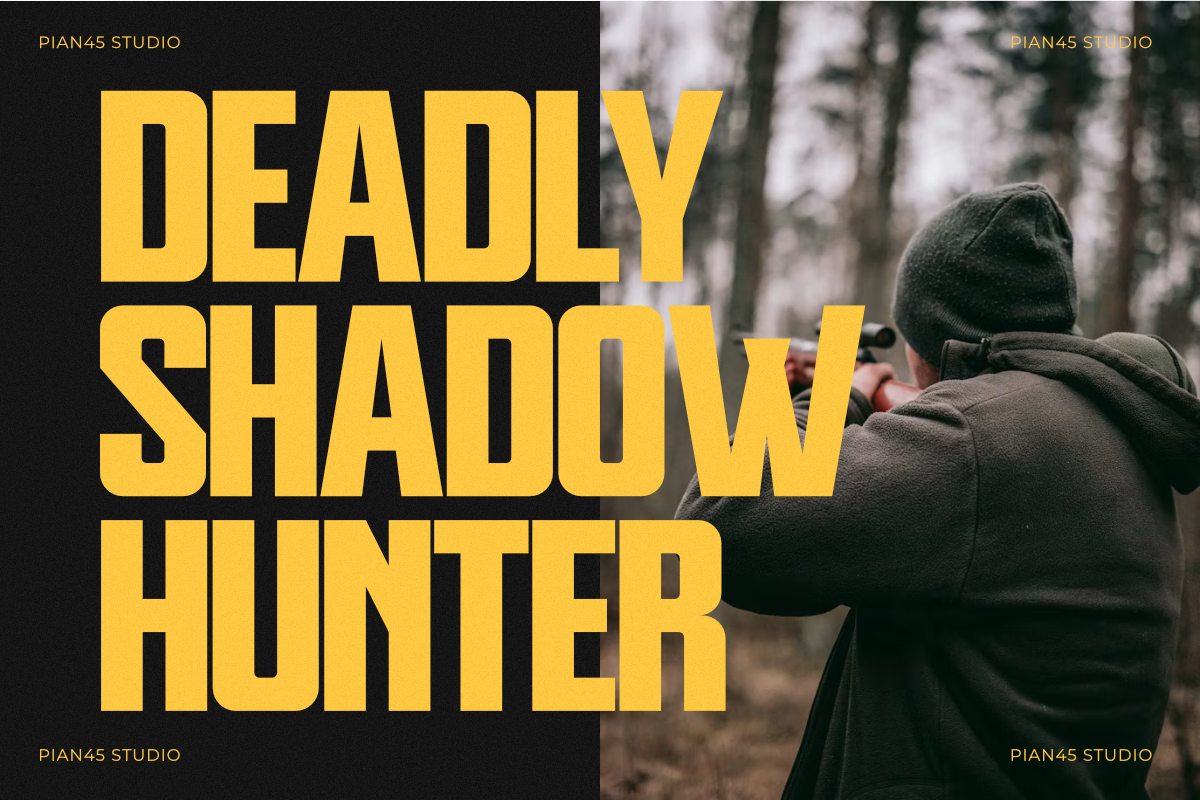 Hunter - Futuristic Sans Display, a Sans Serif Font by Pian45 Studio (Photo 5 of 8)