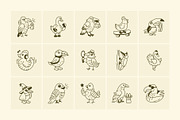 Bird Doodle Art Set, an Outline Icon by Vectors Market (Thumbnail 5 of 8)