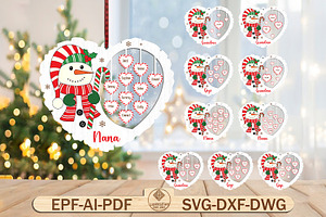 Christmas Snowman Ornament Svg