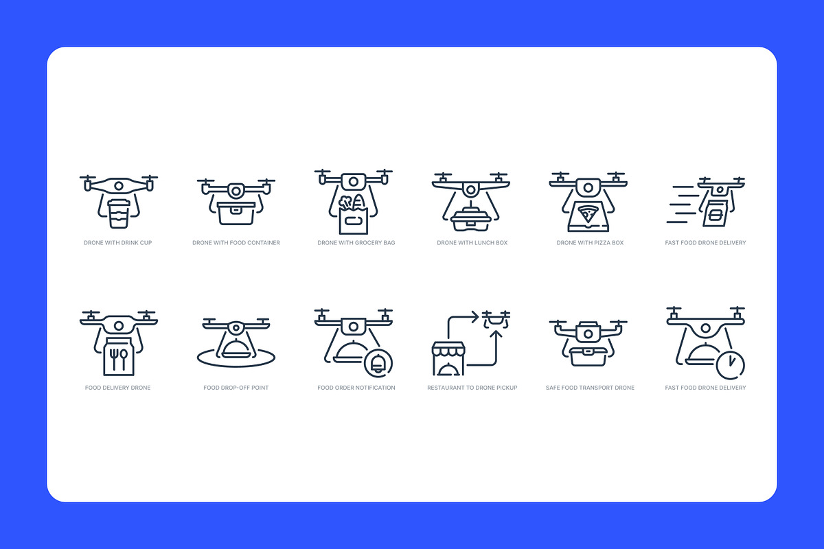Food Delivery Drone Icon Set, a Duotone Icon by Eklip Studio (Photo 3 of 4)