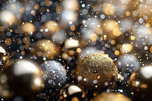 Festive Gold and Silver Bokeh Ornaments, a Holiday Photo by Ales Munt