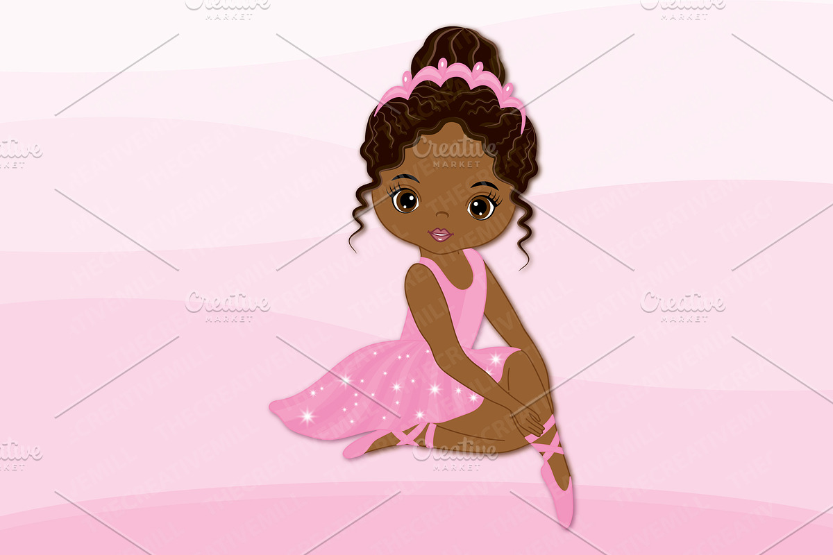 Vector African American Ballerina, an Illustration by TheCreativeMill (Photo 2 of 4)
