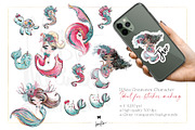 Christmas Mermaids PNG Clipart, a Seasonal Illustration by KaramfilaS (Thumbnail 3 of 7)