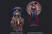 Fantasy witches clipart Set, a Person Illustration by ThatsDesignArt (Thumbnail 3 of 10)