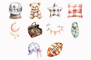 Watercolor Teddy Bear Nursery Clipar, an Illustration by Design Market (Thumbnail 5 of 5)