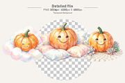 Boho Watercolor Smiling Pumpkins, an Illustration by Artnoy (Thumbnail 3 of 8)