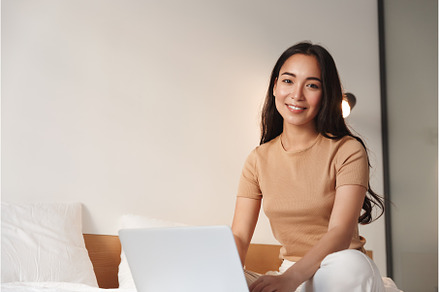 Young beautiful asian woman working, a Person Photo by ringsaroundme
