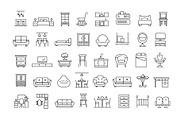 Set of outline furniture icons, an Object Illustration by Tettygreen (Thumbnail 2 of 3)