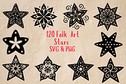 120 Folk Art Stars SVG & PNG Bundle, an Object Graphic by Pattern Whimsy (Thumbnail 1 of 5)