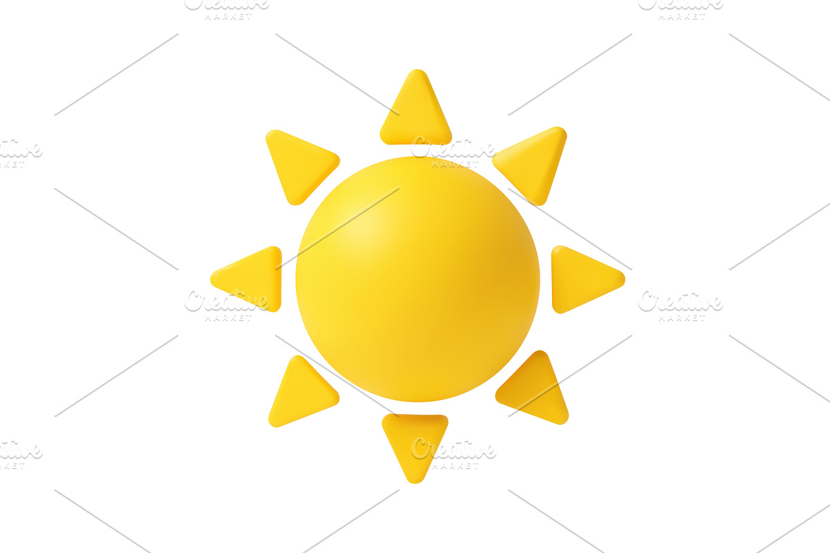 3d sun icon isolated on white, an Object Illustration by ModVector