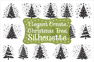 Elegant Swirl Christmas Tree Designs, an Illustration by Gfx_Store