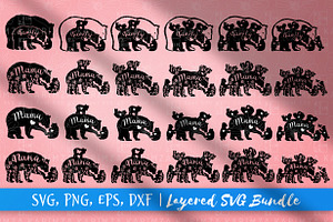 Papa and Mama, Nana Bear Family SVG