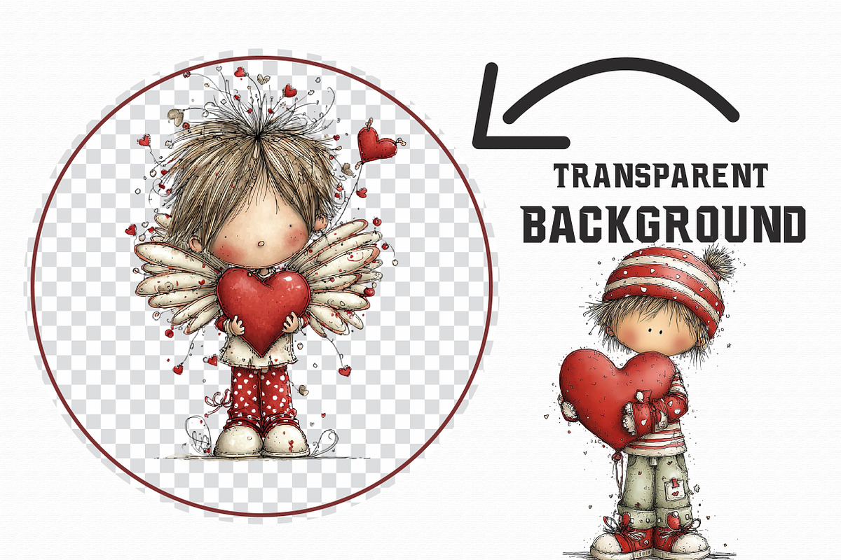 Quirky Valentine Boy Clipart, an Illustration by Libby Wishes (Photo 4 of 7)