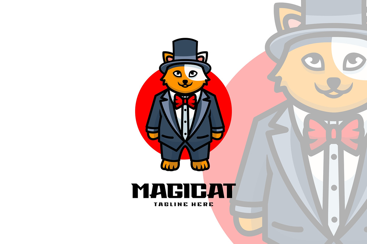 Magic Cat Mascot Cartoon Logo Style., a Branding & Logo Template by ModalTampang