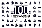 Festive & Holiday Silhouettes, an Illustration by Creative_View (Thumbnail 1 of 4)