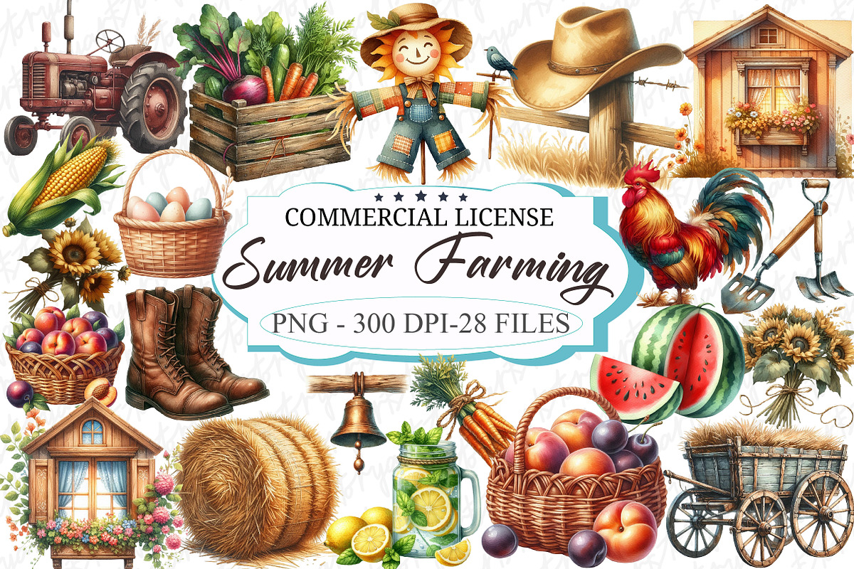 Summer Farming Time Clipart, a Graphic by designcity5 (Photo 1 of 5)