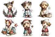 Whimsical Dog Christmas Clipart, an Illustration by DreamArtGraphic (Thumbnail 4 of 4)