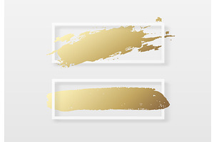 Brush Golden Stroke Texture In Frame