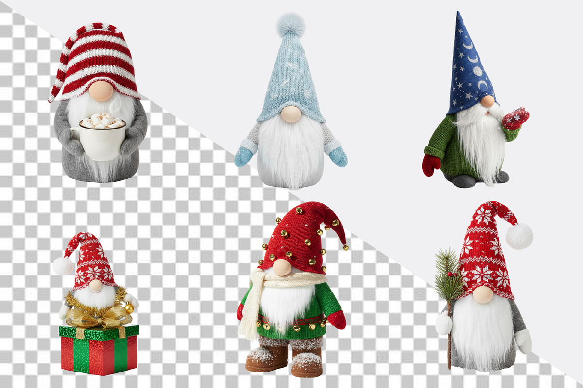 Christmas Festive Gnomes Clipart Bun, an Illustration by SVGArt (Photo 8 of 8)