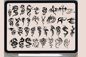 Dragon Tribal Tattoo Brush Stamp