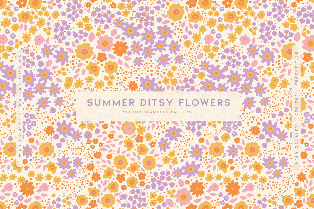 Summer Ditsy Flowers, a Wallpaper Graphic by MalyskaStudio (Photo 1 of 9)