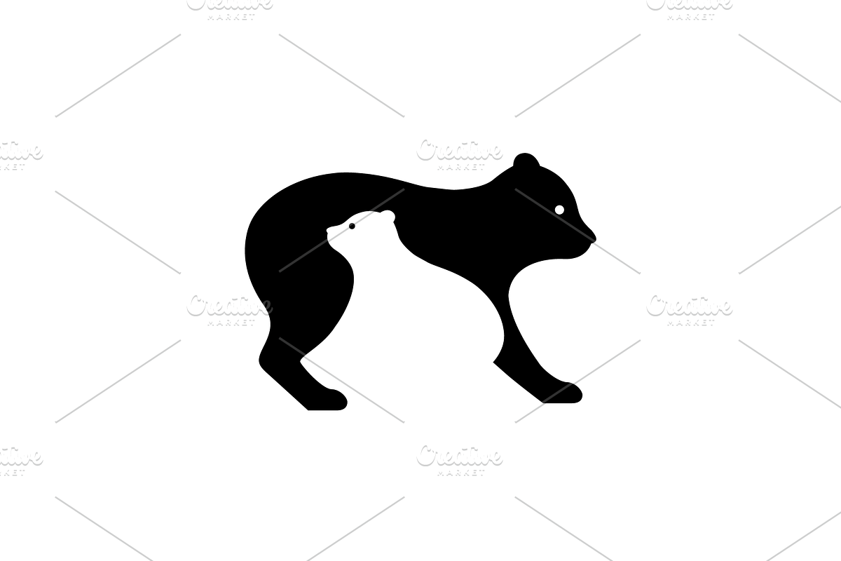family bear animal wildlife logo, a Branding & Logo Template by devastd