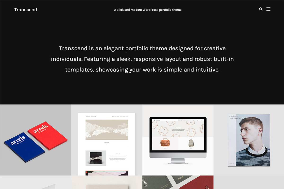 Transcend - Modern Portfolio Theme, a WordPress Template by Phase Themes (Photo 1 of 5)