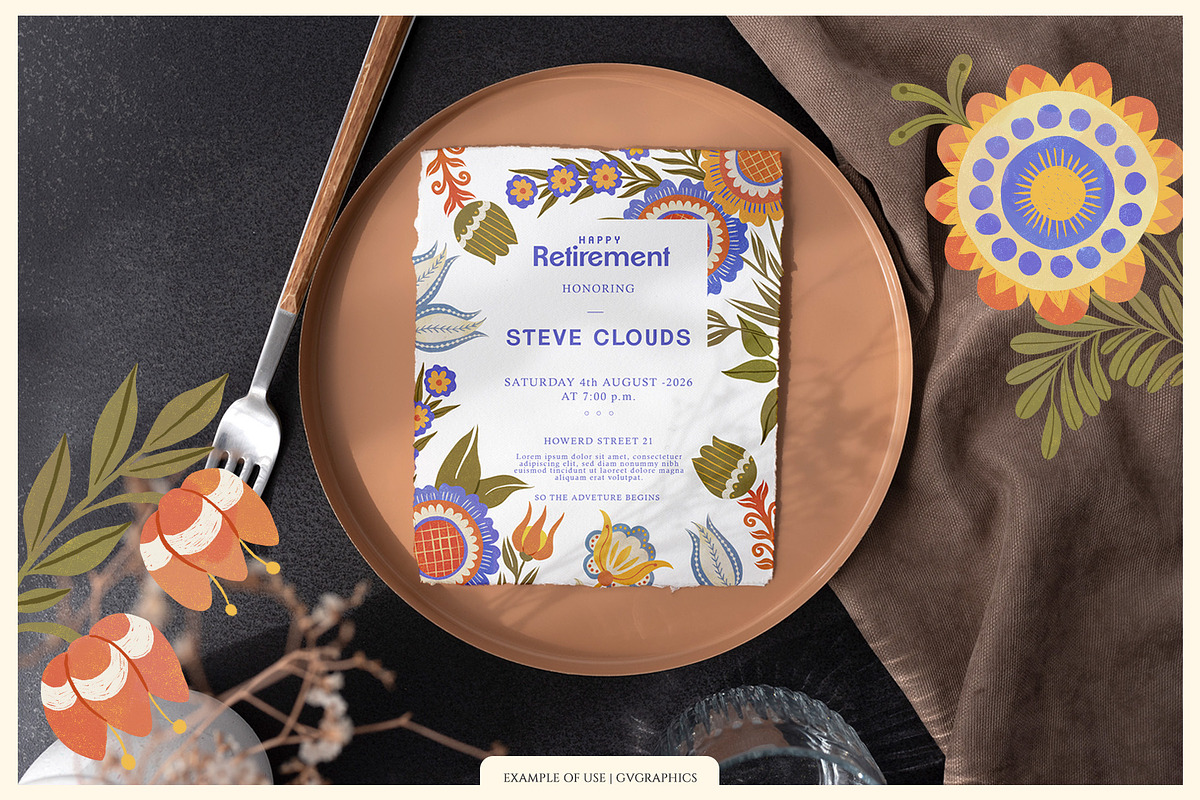 Folk Spring Illustrations, a Decorative Illustration by GVGraphics (Photo 9 of 14)