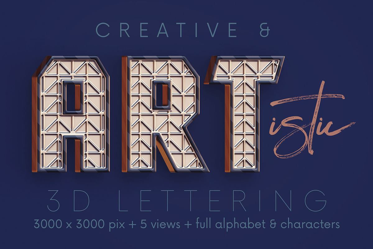 Futuristic Structure - 3D Lettering, a Graphic by MIIM (Photo 4 of 7)