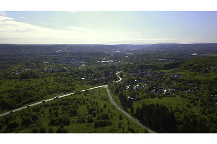 View of the city from a drone. Clip, a Nature Photo by Media Whale Stock