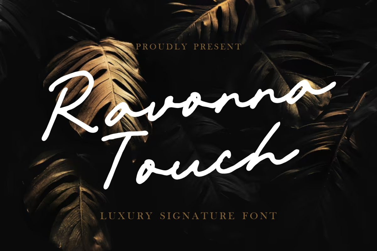Ravonna Touch Luxury Signature Font, a Script Font by PutraCetol Studio (Photo 1 of 5)