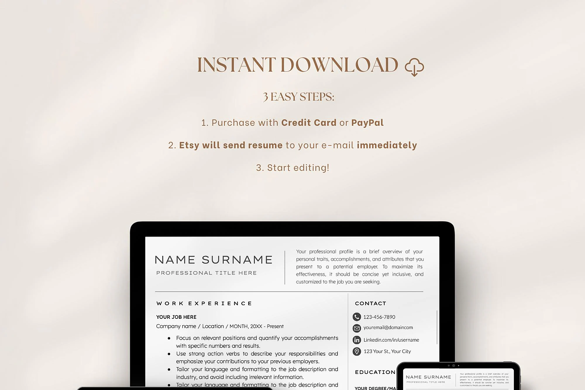 Resume Template with Cover Letter, a Resume Template by OkiDocs Resume Templates (Photo 8 of 11)