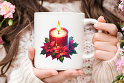 Christmas Candles Watercolor Art, an Illustration by RobertsArt (Thumbnail 6 of 7)